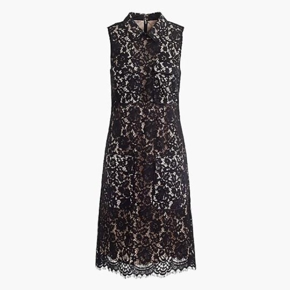J.CREW Black Lace Dress With 4 Pockets